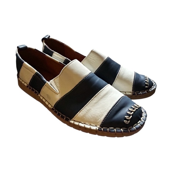 Josef Seibel Sofie Blue and White Espadrille Slip-On Shoes - Picture 2 of 8